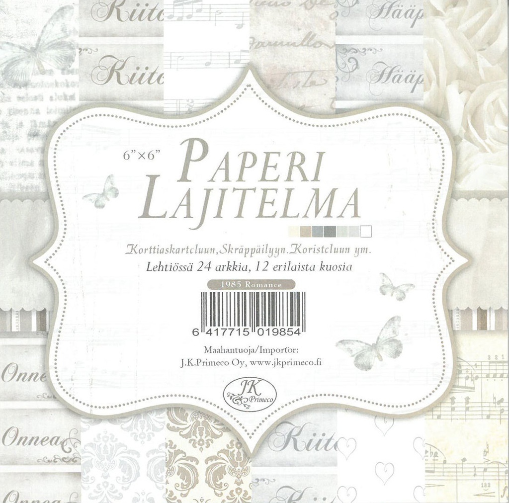 Paperilajitelma 6x6 Romance Glitter