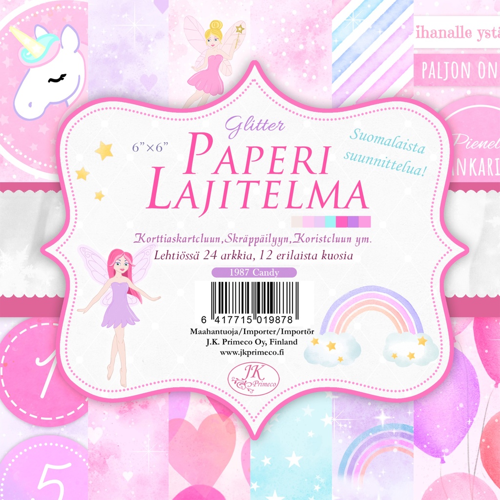 Paperilajitelma 6x6 Candy glitter