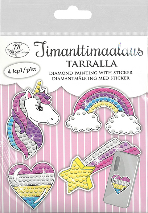 Timanttimaalaustarra Pinkki 4kpl