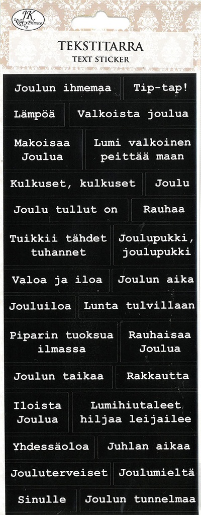 Tekstitarra Joulusanonnat musta