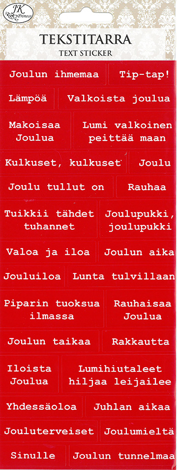 Tekstitarra Joulusanonnat punainen