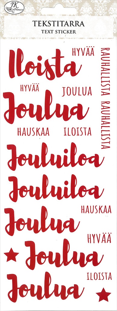 Tekstitarra Joulutoivotukset punainen 