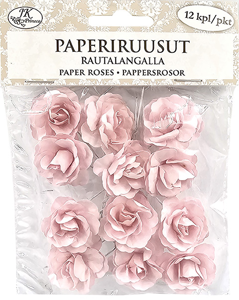 Paperiruusut vanha rosa 12kpl