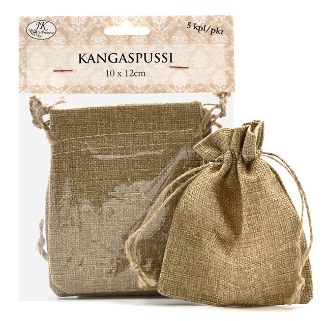 Kangaspussi 10x12cm natur 5kpl