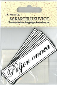 Askartelukuviot Paljon onnea musta 6kpl