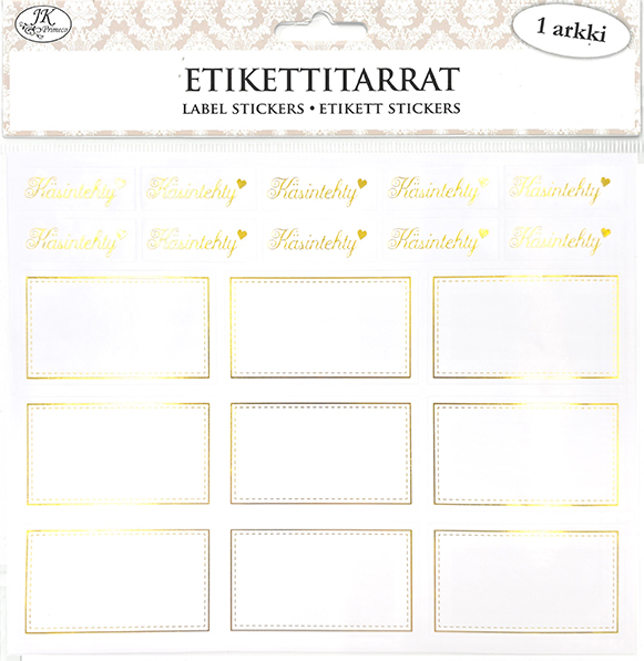 Etikettitarra kultafolio