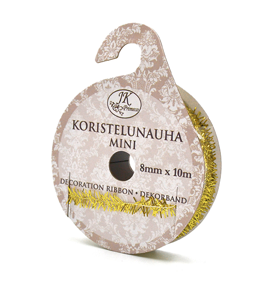 Koristelunauha mini 8mm x 10m kulta glitter 