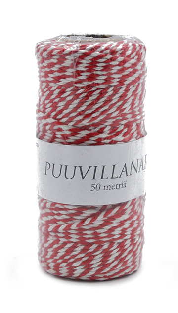 Puuvillanaru 2mm x 50m punavalko