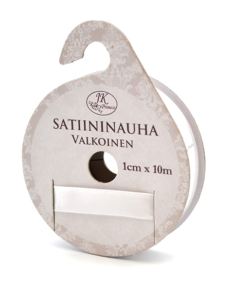 Satiininauha 1cm x 10m valkoinen