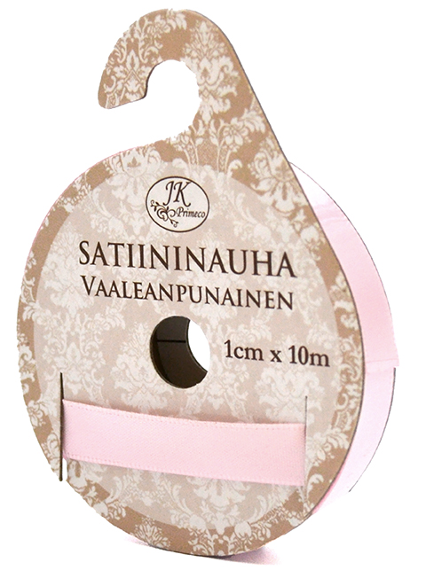 Satiininauha 1cm x 10m vaaleanpunainen