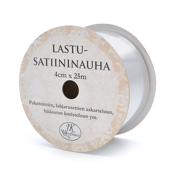 Lastusatiininauha 4cm x 25m hopea