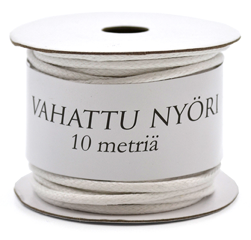 Vahattu nyöri 2mm x 10m valkoinen