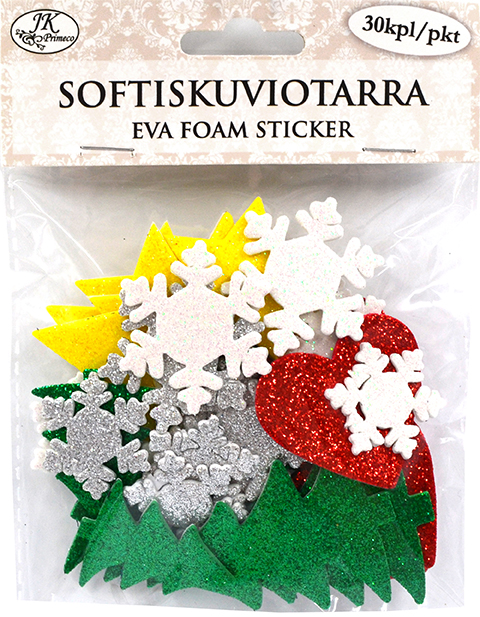 Softiskuviotarra Joulu glitter 30kpl