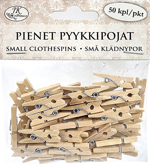 Pienet pyykkipojat natur 50kpl