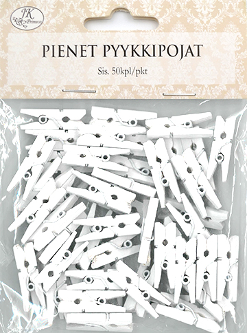 Pienet pyykkipojat valkoinen 50kpl