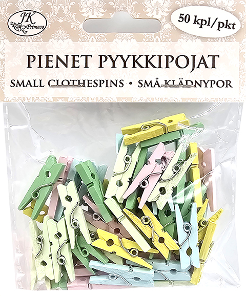 Pienet pyykkipojat pastellilajitelma 50kpl