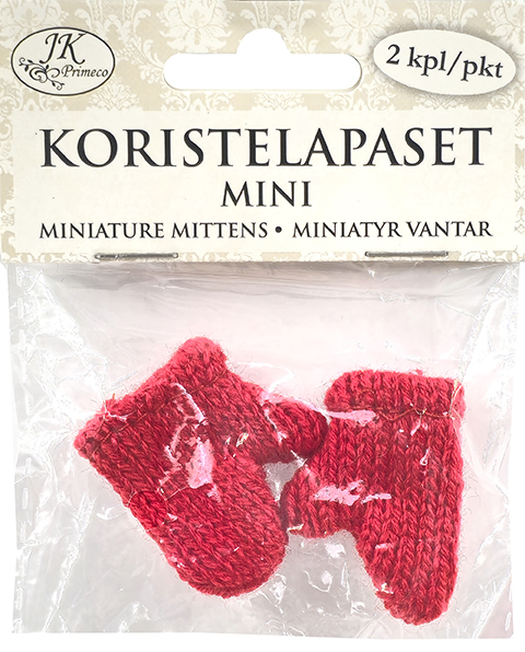 Koristelapaset mini punainen 2kpl