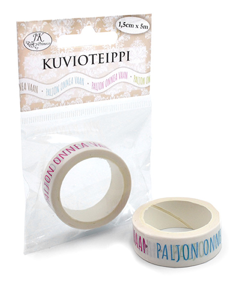 Kuvioteippi 1,5cm x 5m Onnea pastelli 