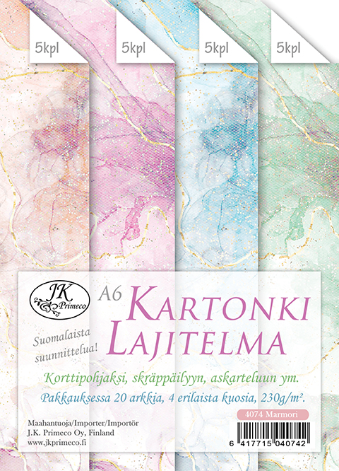 Kartonkilajitelma A6 Marmori 20kpl