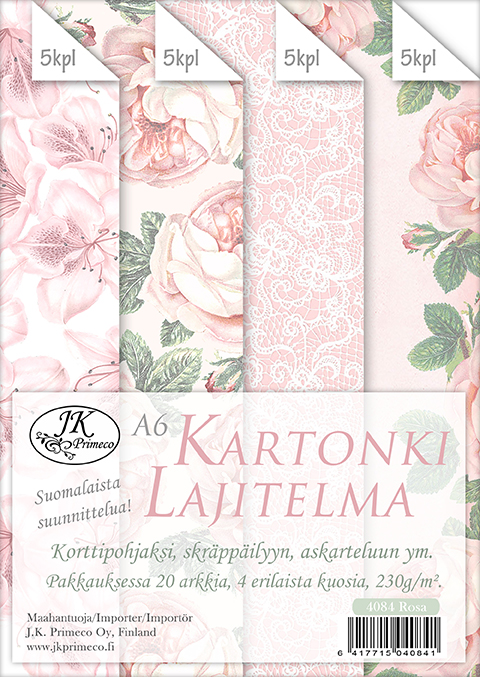 Kartonkilajitelma A6 Rosa 20ark