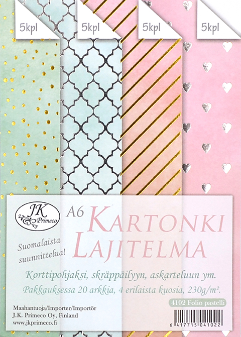 Kartonkilajitelma A6 Folio pastelli 20ark