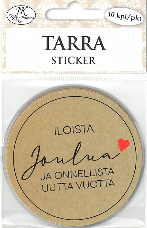 Tarra pyöreä Jouluteksti natur 10kpl