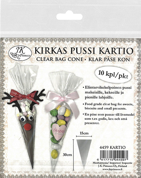 Kirkas pussi kartio 10kpl