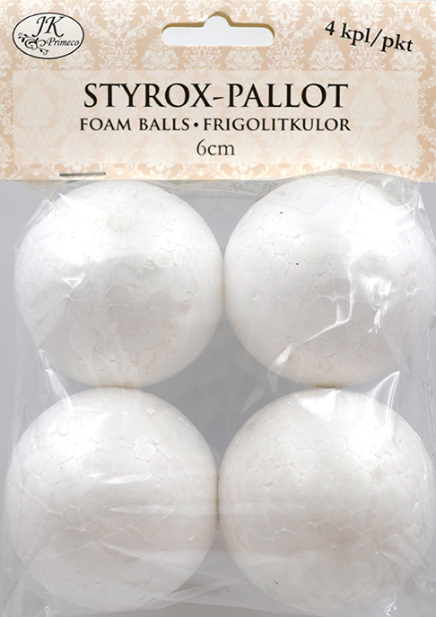 Styrox-pallo 6cm 4kpl