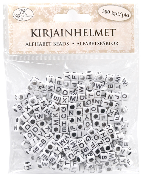 Kirjainhelmet valkoinen 300kpl