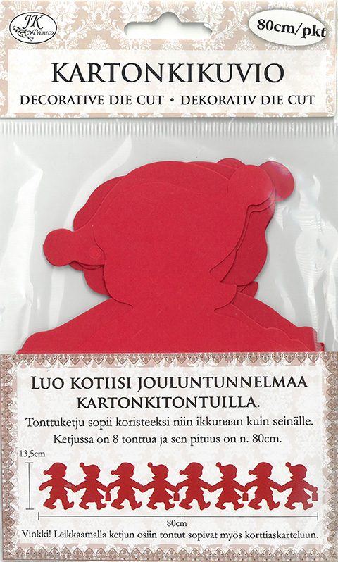 Kartonkikuvio Tonttuketju 80cm