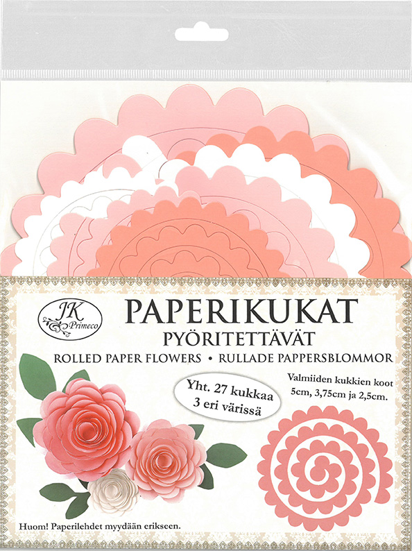 Paperikukat pyöritettävät rosa 27kpl