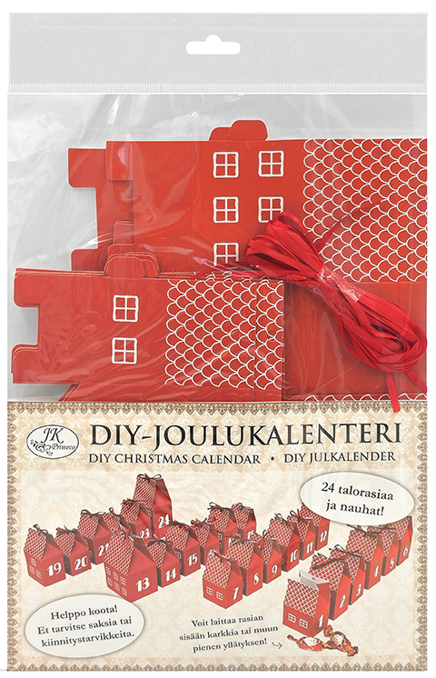 DIY-Joulukalenteri Talot punainen