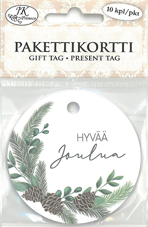 Pakettikortti pyöreä Havu 10kpl