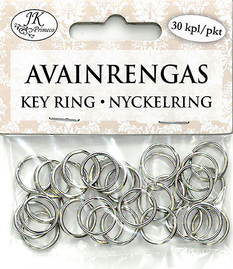 Avainrengas hopea 12mm 30kpl