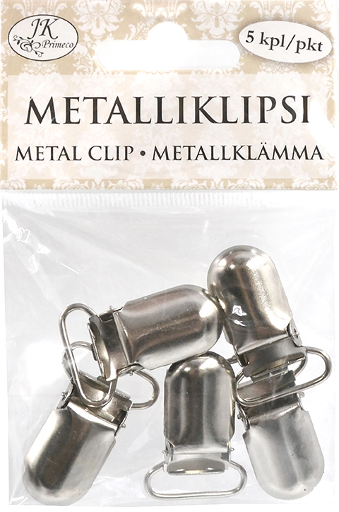 Metalliklipsi hopea 5kpl