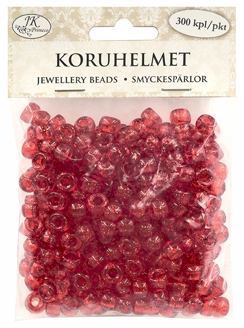 Koruhelmet Kongo punainen glitter 300kpl