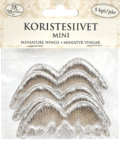 Koristesiivet mini hopea 5kpl