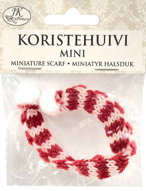 Koristehuivi mini punavalkoinen