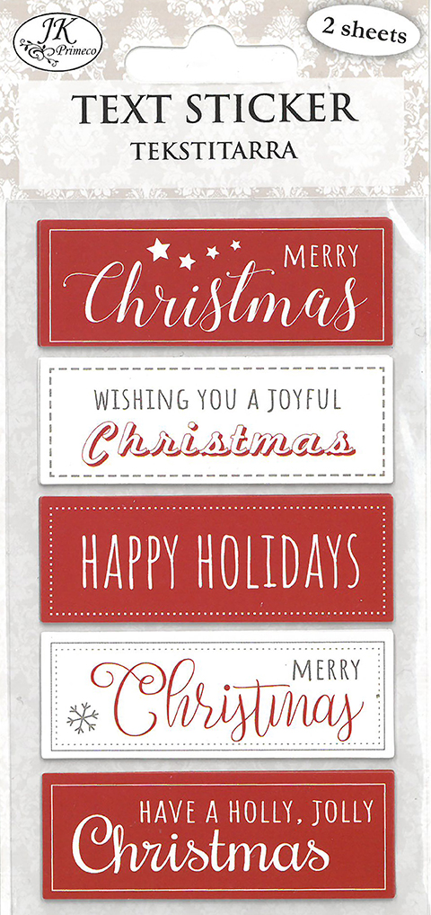 Text sticker Christmas red 2 sheets