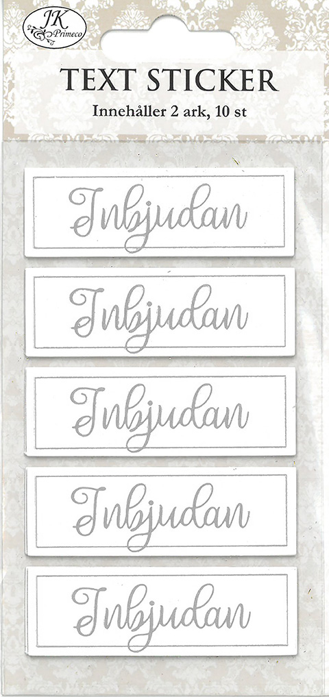 Text sticker Inbjudan silver 2ark