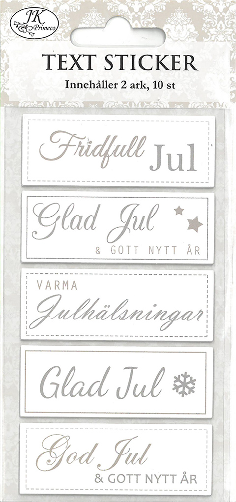 Text sticker Jul grå 2ark