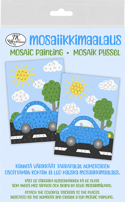 Mosaiikkimaalaus A5 Auto sininen