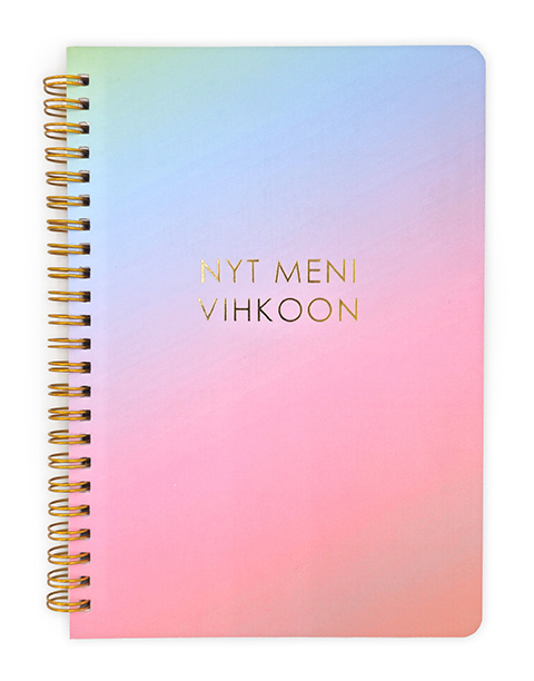 Kierrevihko A5 "Nyt meni vihkoon" pastelli 160 sivua (80 arkkia/lehteä)