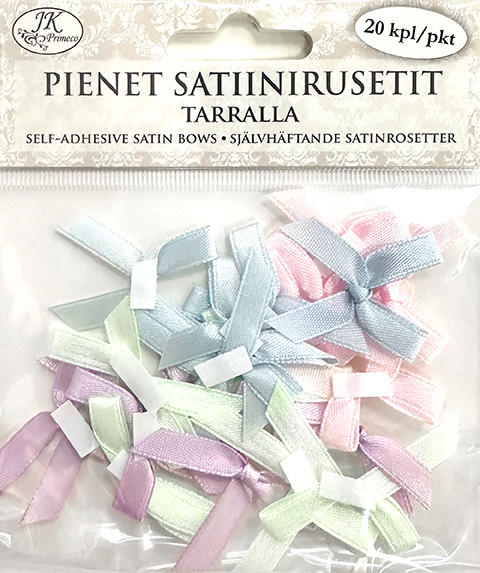 Satiinirusettitarra pieni pastelli 20kpl