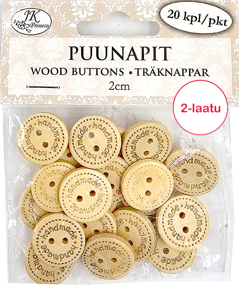 Puunapit 2cm Handmade natur 2 20kpl