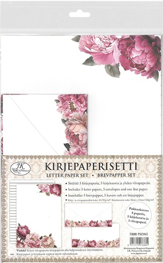 [7888] Kirjepaperisetti Pioni 5kpl+5kpl