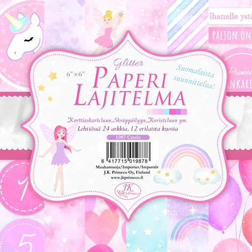 [1987] Paperilajitelma 6x6 Candy glitter