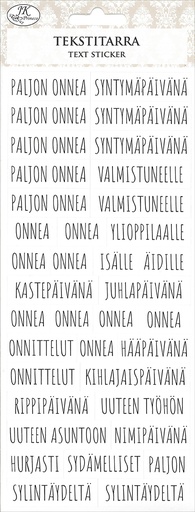 [2644] Tekstitarra Onnittelut valkoinen