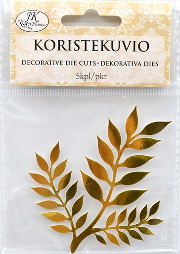 [2865] Koristekuvio Oksa kultafolio 5kpl