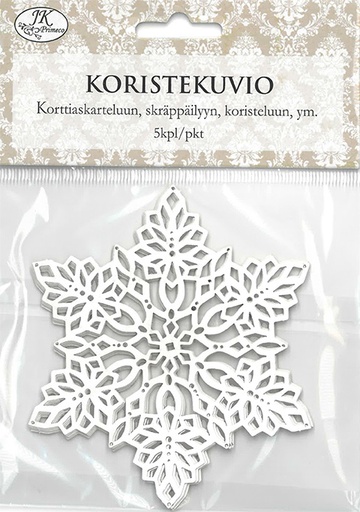 [2892] Koristekuvio Lumihiutale valkoinen 5kpl